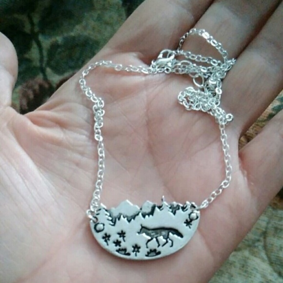 Rustic Fox Pendant Necklace - Picture 2 of 3